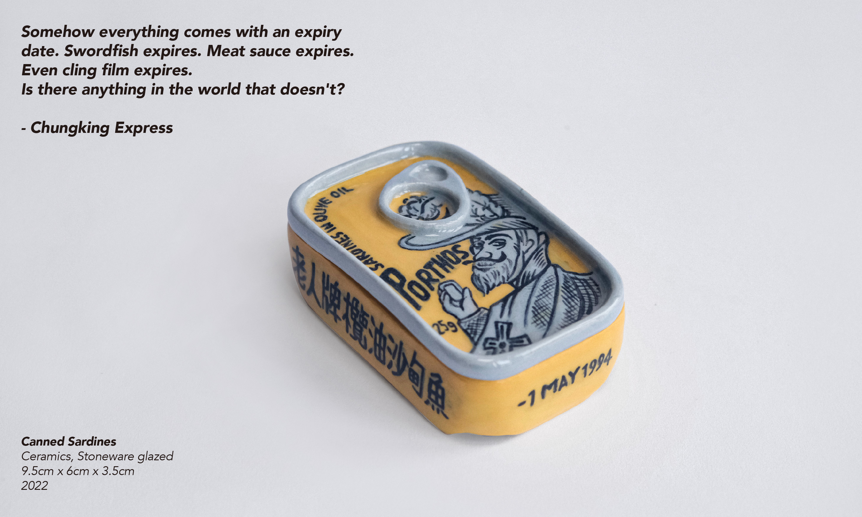 Chungking-Expresss-CannedSardines, a creative ceramic works by Mu-Se Kuo